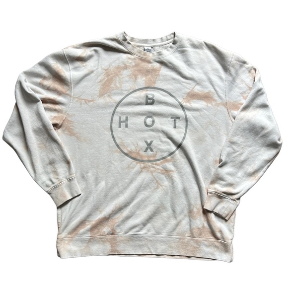 Hot Box Cream and Pink Tie-Dye Graphic Sweatshirt Size 2XL - Picture 1 of 6